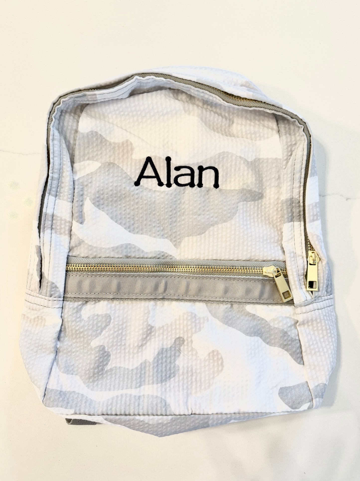 Snow Camo Seersucker Medium Backpack