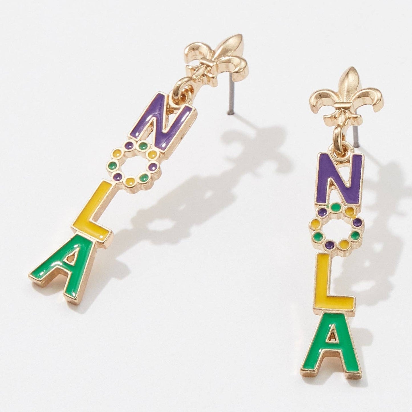 Mardi Gras NOLA Enamel Post Earrings