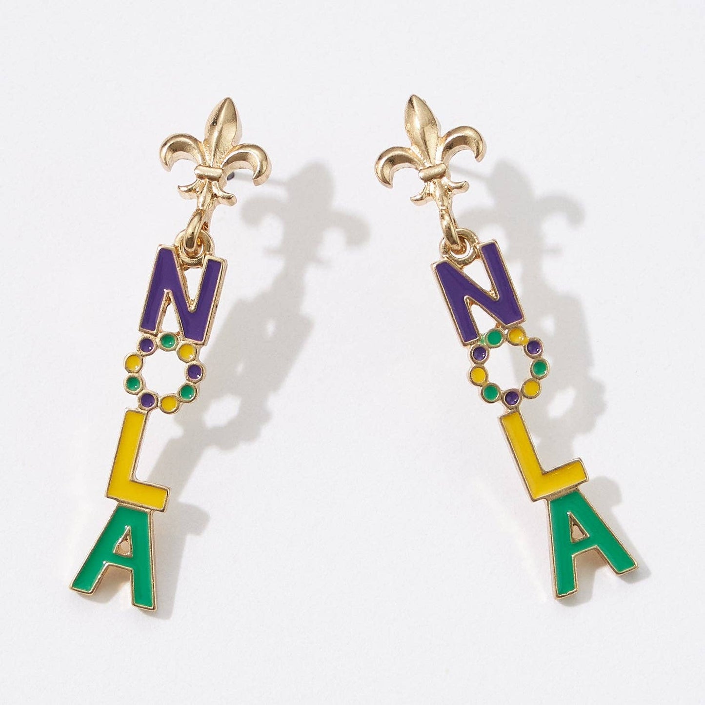 Mardi Gras NOLA Enamel Post Earrings