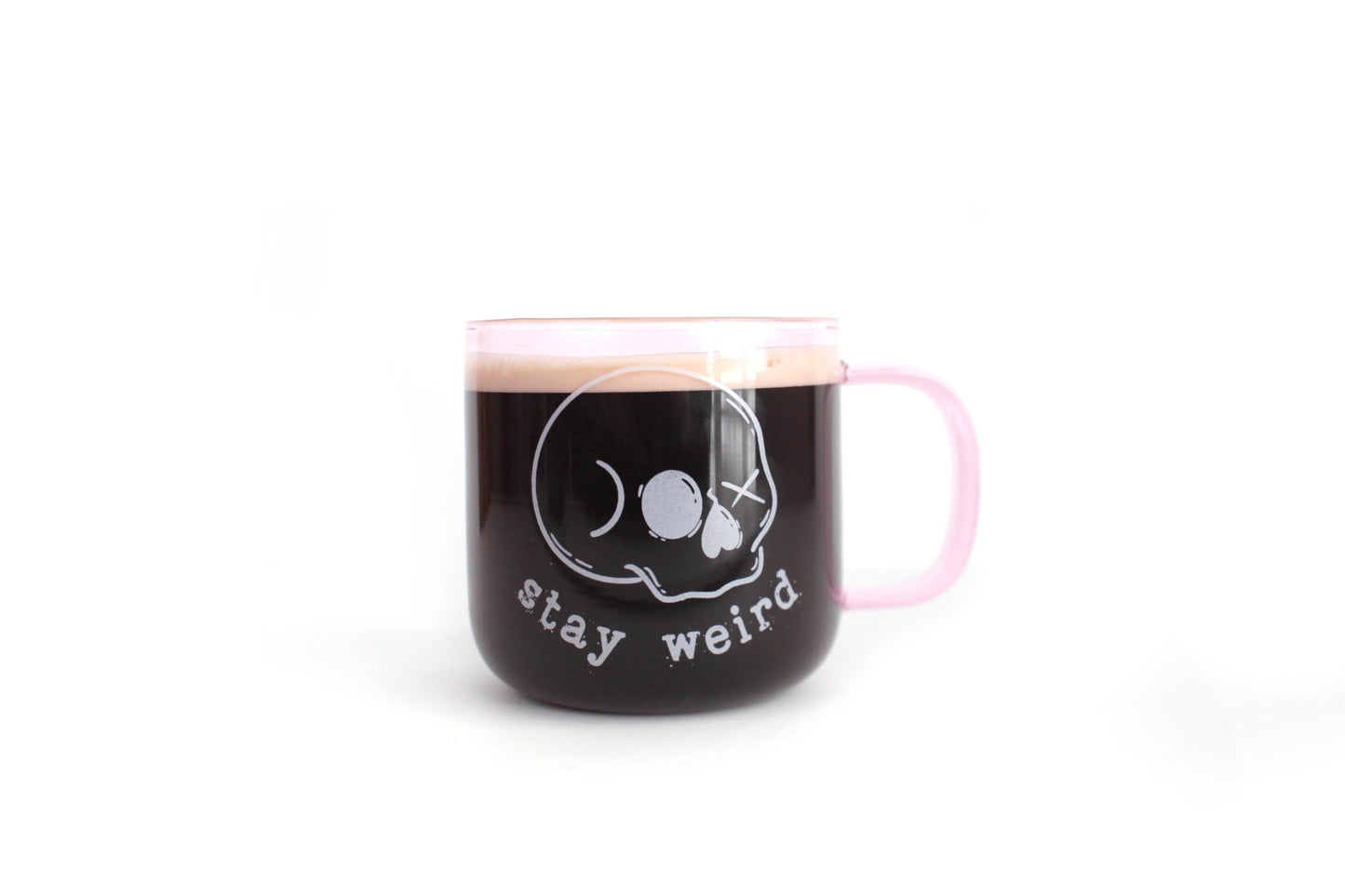 Stay Weird Skull Glass Mug – 12oz