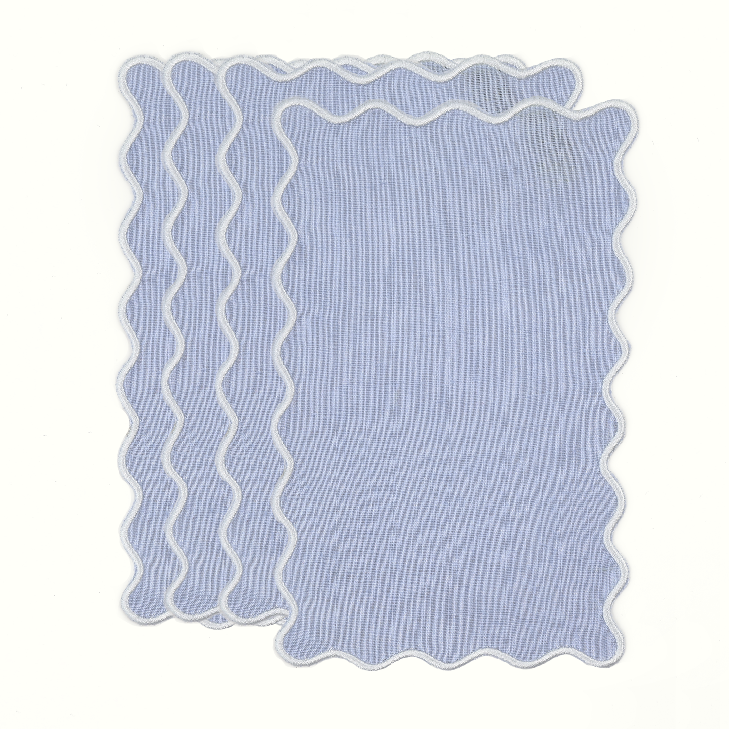 Powder Blue Linen Rectangle Cocktail Napkins