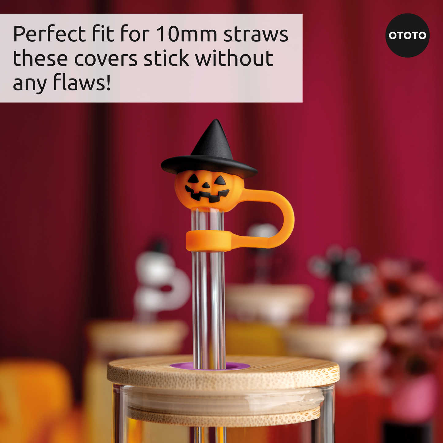 Boo Team Halloween Straw Topper Set