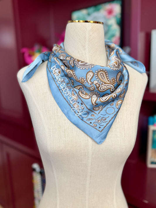 Classic Paisley Silk-Feel Scarf Bandana