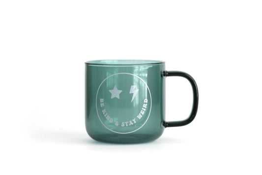 Be Kind & Stay Weird Glass Mug – 12oz