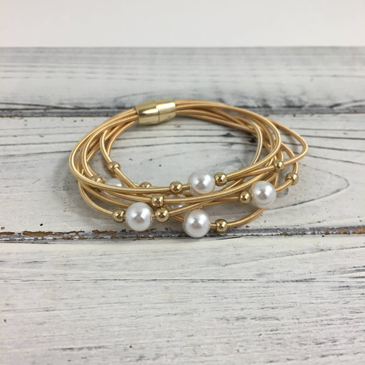 Pearl guitar string bracelet 