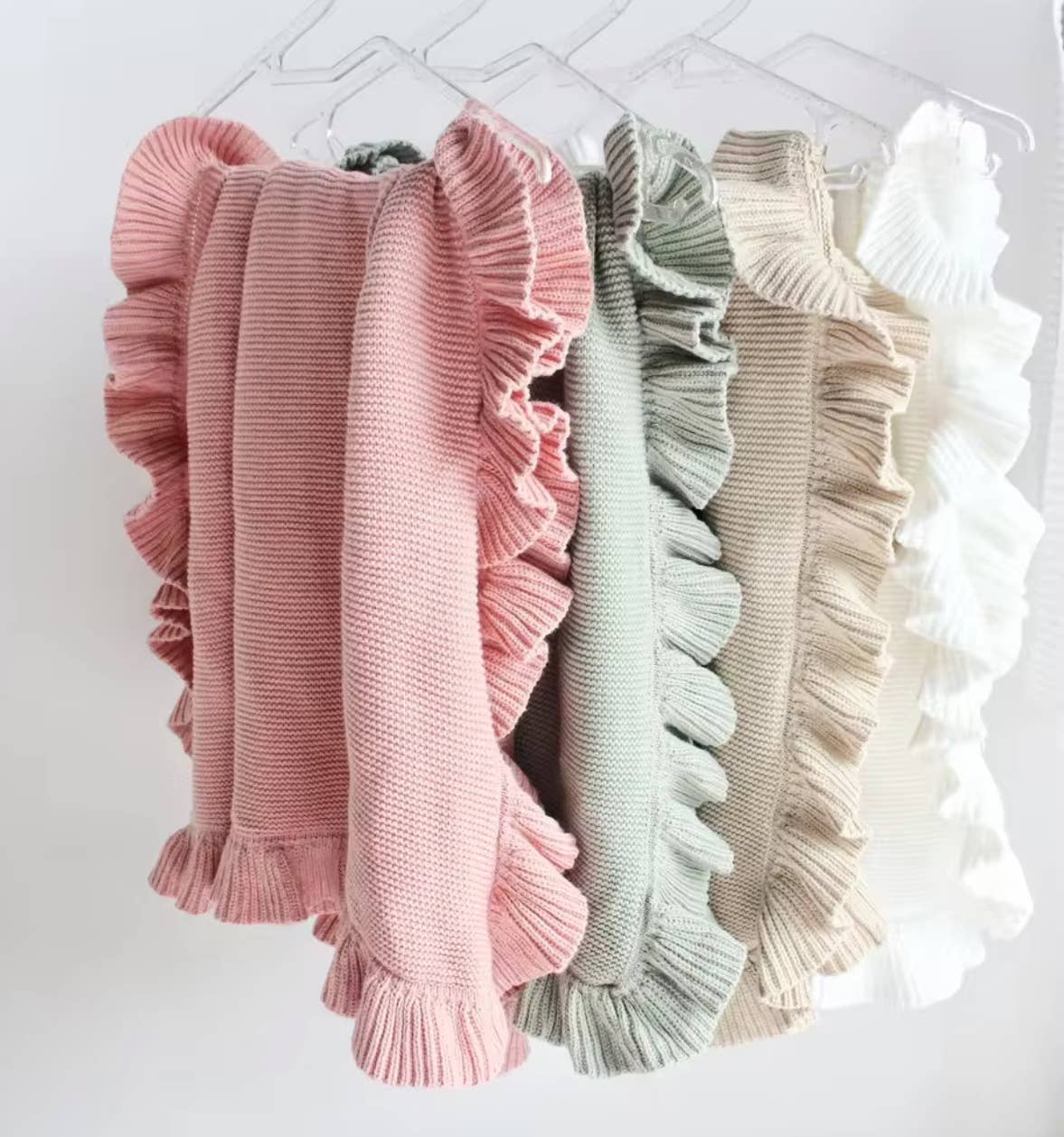 Green Nap Time Ruffle Blanket