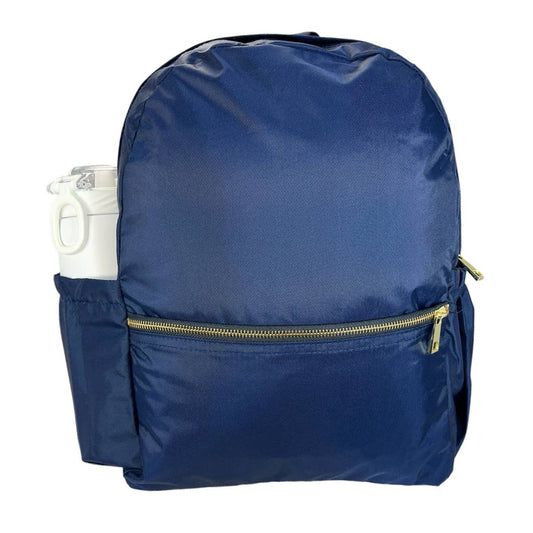 Navy Nylon Medium Backpack