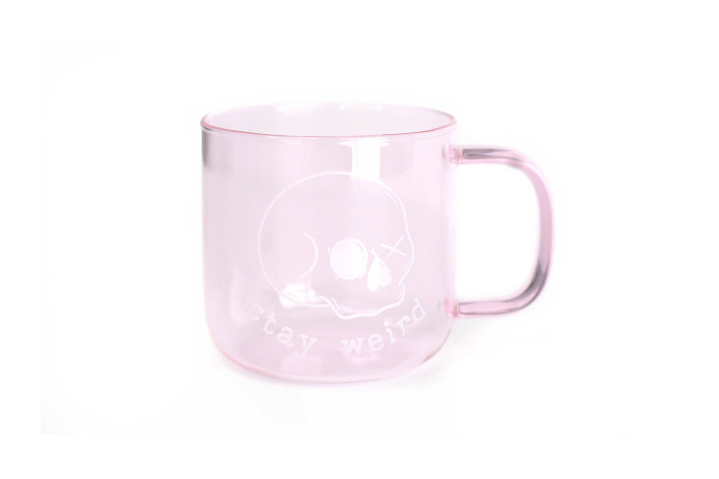Stay Weird Skull Glass Mug – 12oz