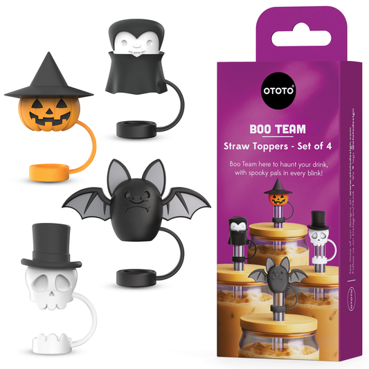 Boo Team Halloween Straw Topper Set