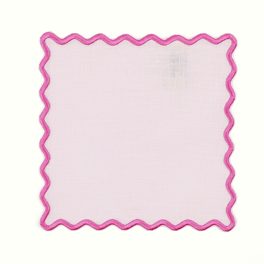 Pink Linen Square Cocktail Napkins