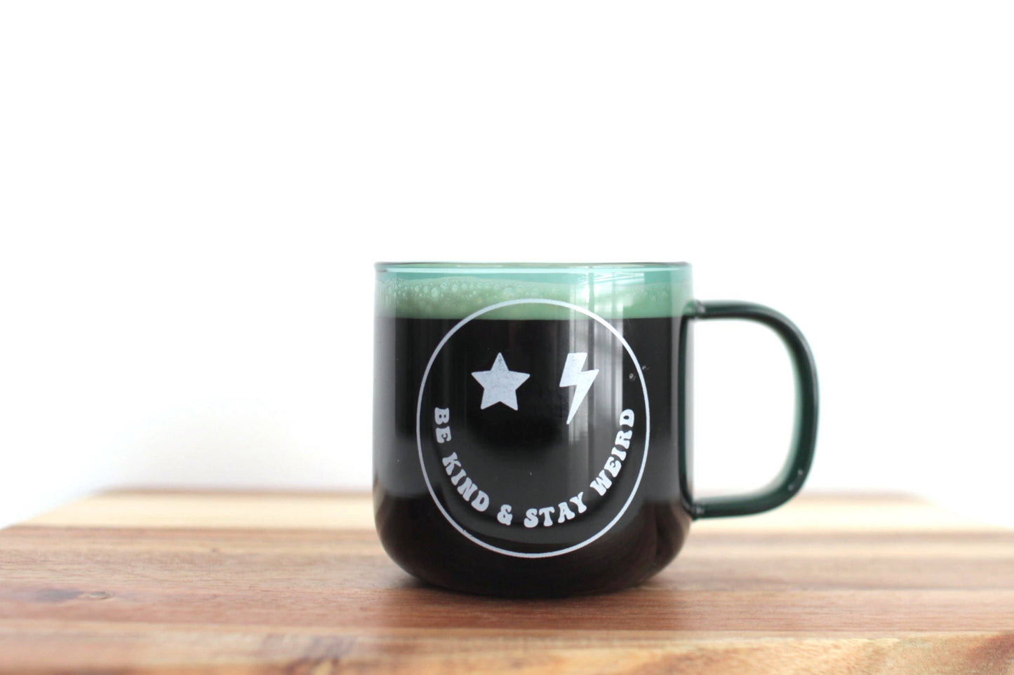 Be Kind & Stay Weird Glass Mug – 12oz