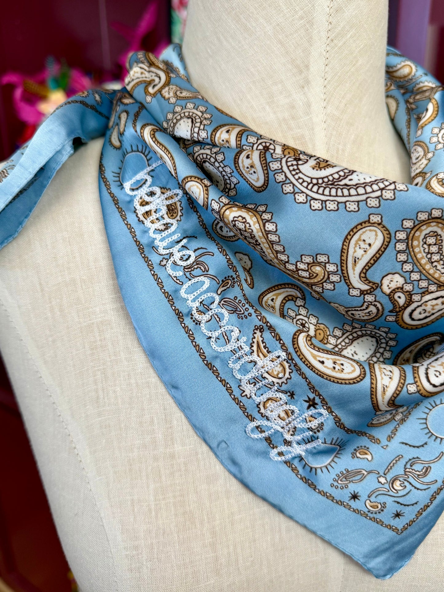 Classic Paisley Silk-Feel Scarf Bandana
