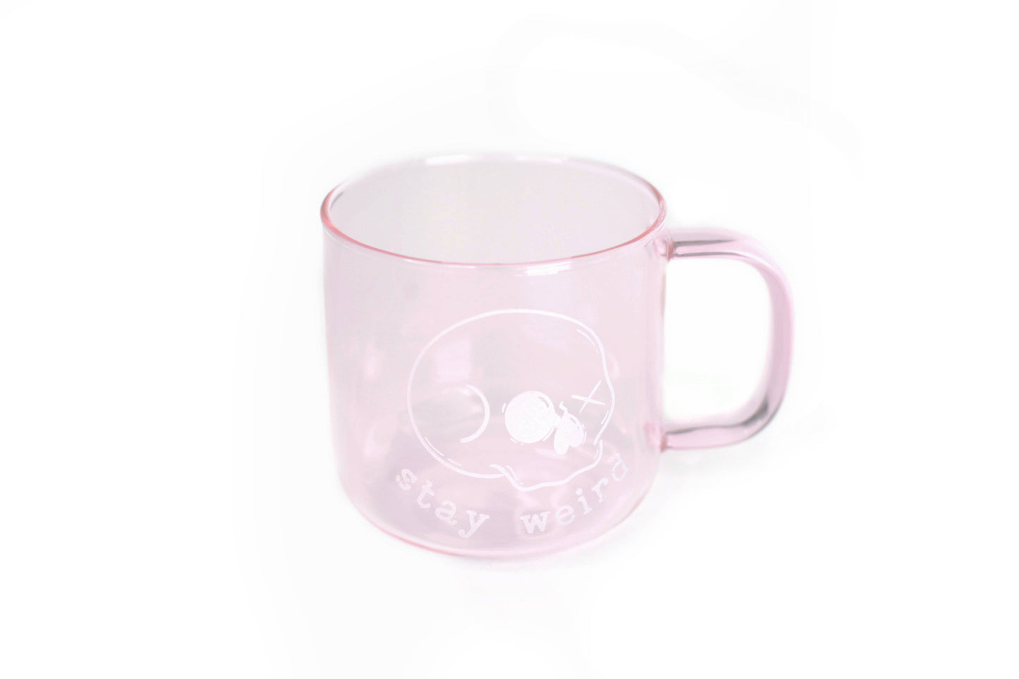 Stay Weird Skull Glass Mug – 12oz