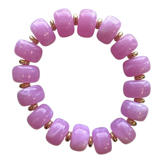 HOPE Lavender Bauble Bead Stretch Bracelet