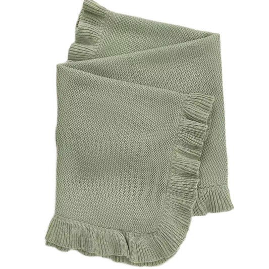 Green Nap Time Ruffle Blanket