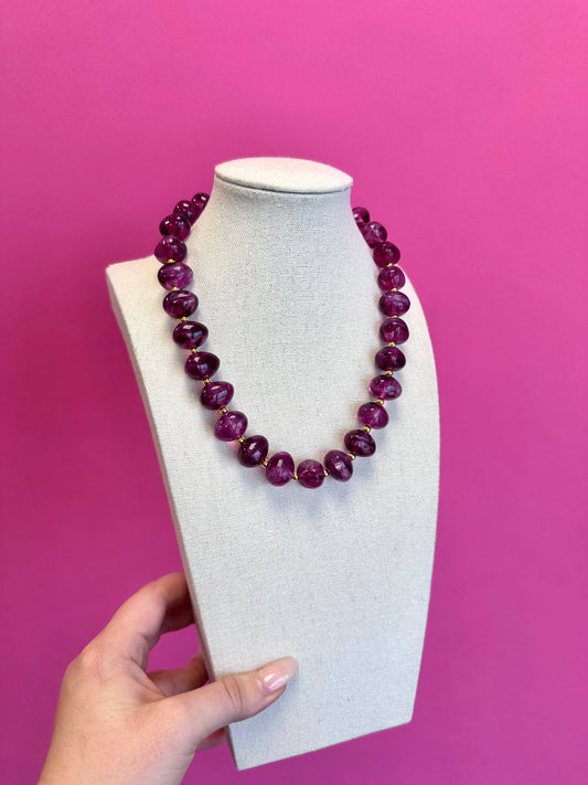 HOPE Purple Bauble Bead Necklace