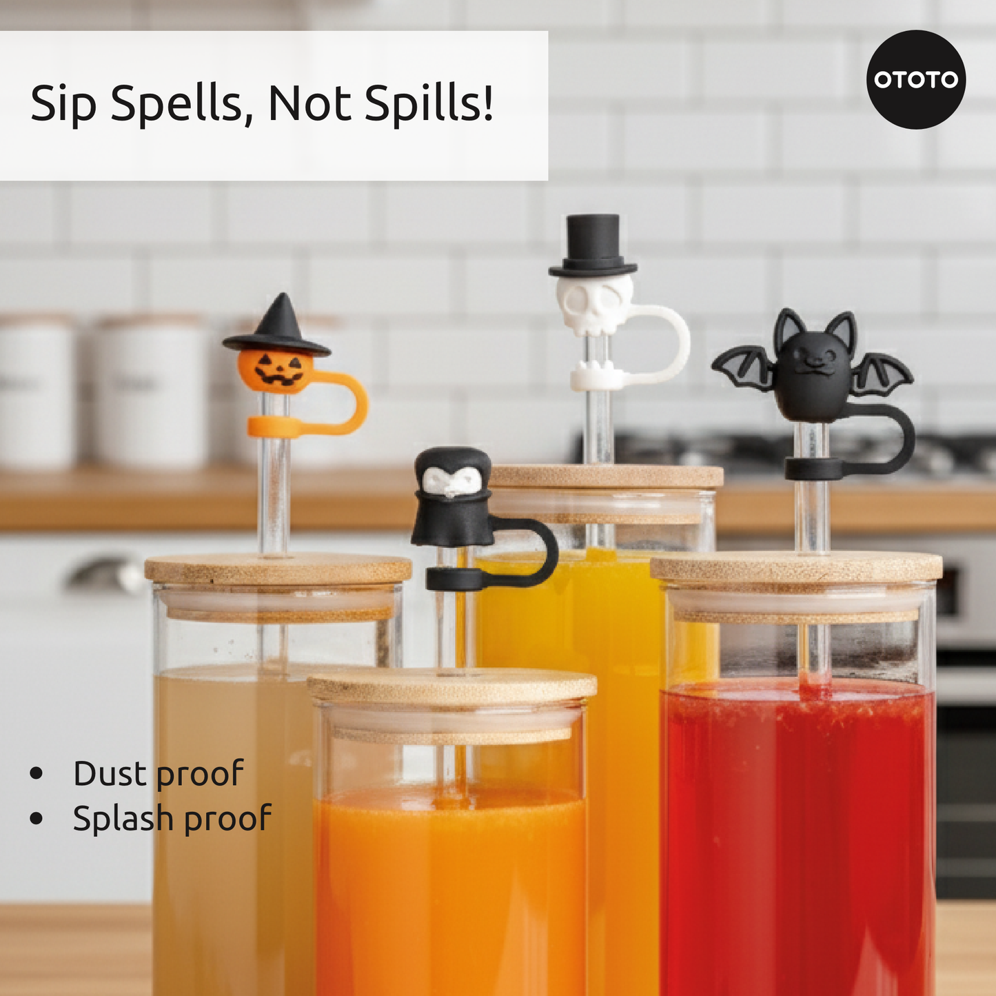 Boo Team Halloween Straw Topper Set