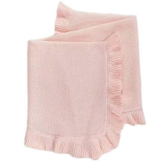 Pink Nap Time Ruffle Blanket