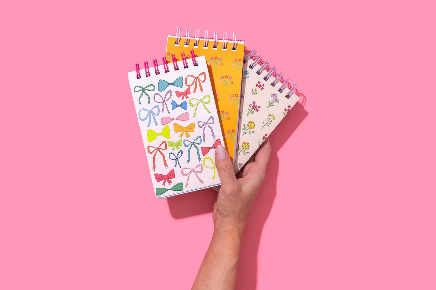 Small Spiral Top Notebook - Colorful Bows - 200 Pages